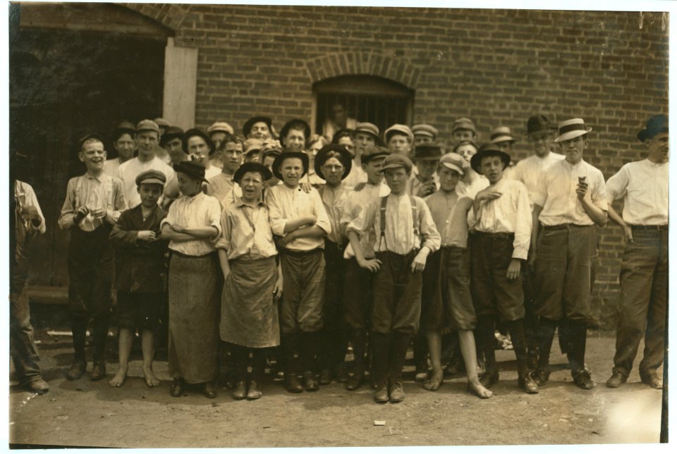 Some of the young boys who are rollers and bunch-breakers in Danville Cigarette Factory. The very smallest ones avoided the camera. One of them asked me if the camera told their ages. LOC nclc.04747