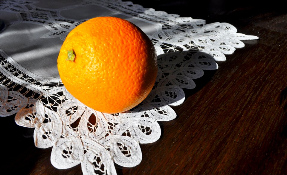 Eating fruit orange
