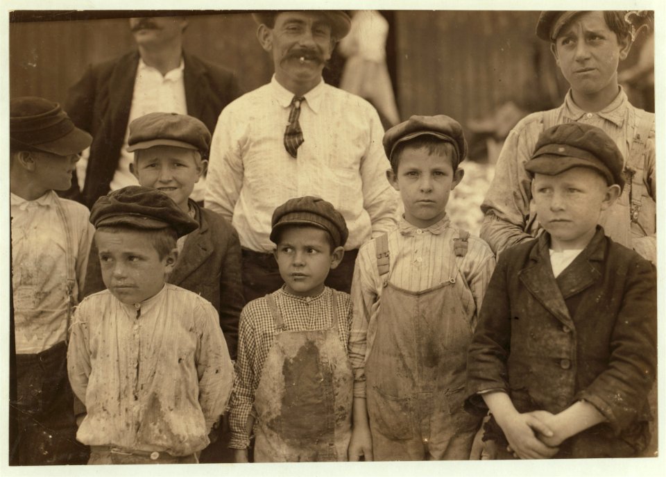 Some of the young shrimp-pickers working at the Dunbar, Lopez, Dukate Co., Youngest five and eight years old. LOC cph.3a01063