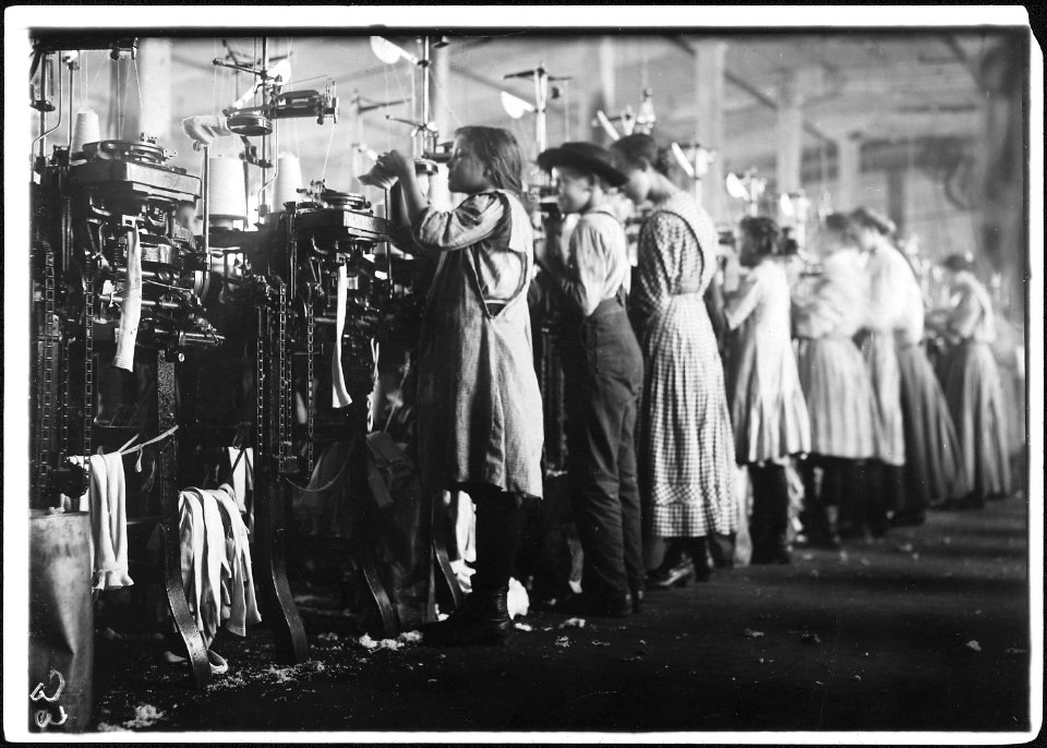 Some of the young knitters in London Hosiery Mills. Photo during work hours. London, Tenn. - NARA - 523369