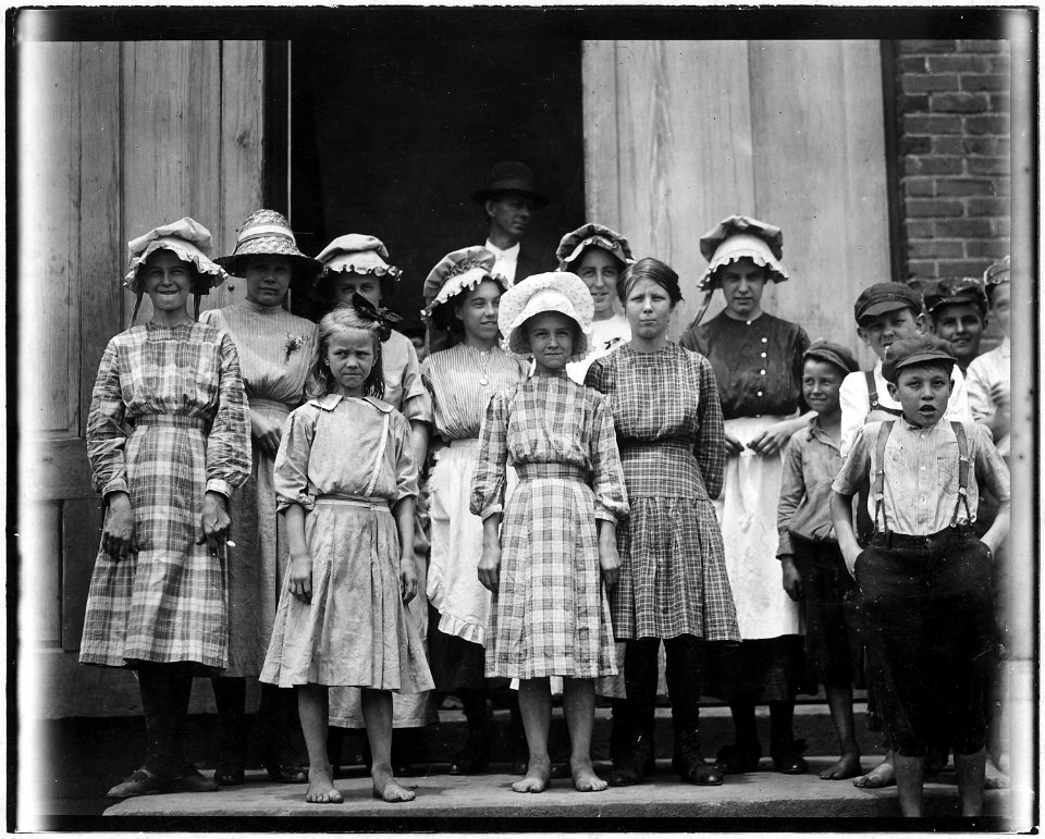 Some of the young girls working in the Pelzer Mfg. Co. Not the youngest. Some of them seem surely under 12. All in... - NARA - 523547