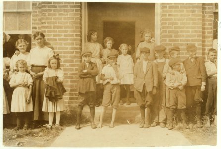 Some samples (not all) of the children in the 'Kindergarten Factory' run by the High Point and Piedmont Hosiery Mills, High Point, N.C. Every child in these photos worked; I saw them at work LOC nclc.02640