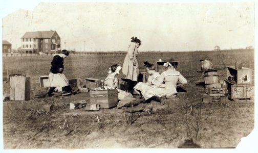 Some original play houses conceived and executed by girls at the Oklahoma School for the Blind. See Ellis report. LOC nclc.05229