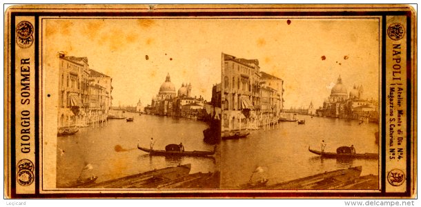 Sommer, Giorgio (1834-1914) - Venezia, Canal Grande - stereocard photo