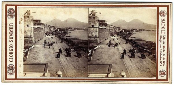 Sommer, Giorgio (1834-1914) - n. 716. Molo e Vesuvio a Napoli