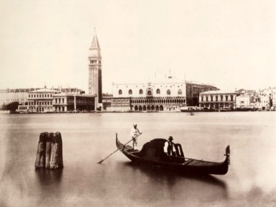 Sommer, Giorgio - Venedig, Landschaft mit Gondel (Zeno Fotografie)