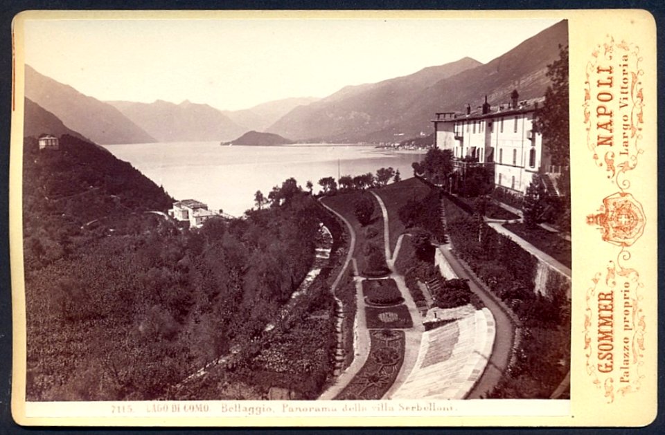 Sommer, Giorgio (1834-1914) - n. 7115 LAGO DI COMO Bellaggio, Panorama della villa Serbelloni