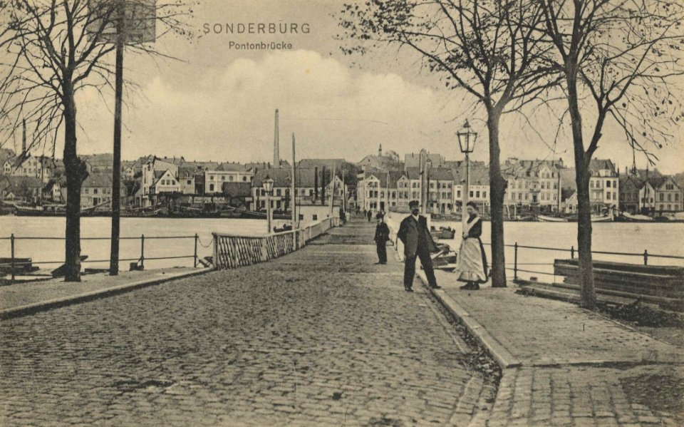 Sonderburg, Dänemark - Pontonbrücke (Zeno Ansichtskarten)