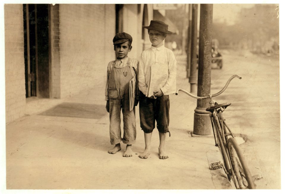 Sonny and Pete newsboys. One is six years old. They began at 6-00 A.M. LOC nclc.03877
