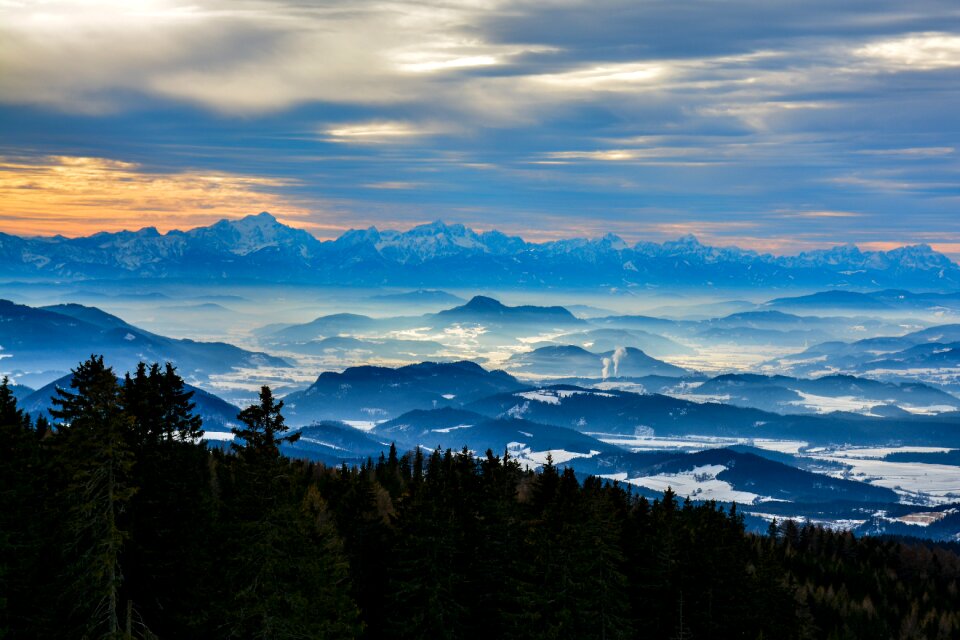 Austria mountains abendstimmung
