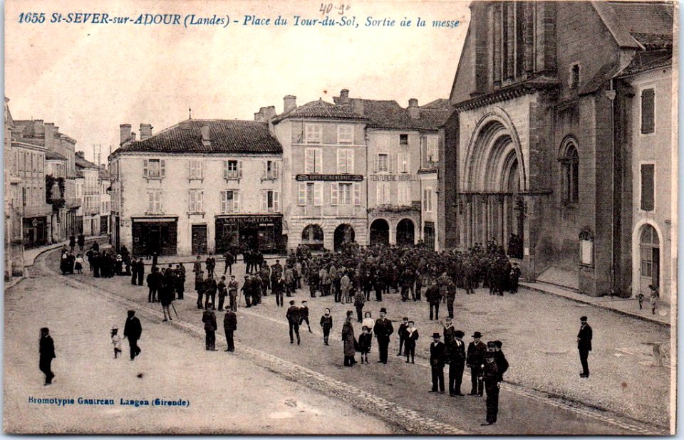 Sortie de messe à Saint-Sever-sur-Adour