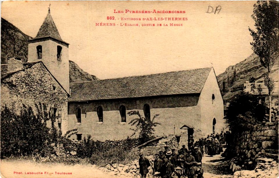 Sortie de messe à Mérens