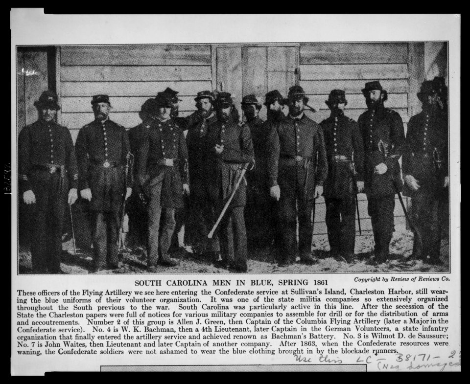 South Carolina men in blue, spring 1861 LCCN2003663012