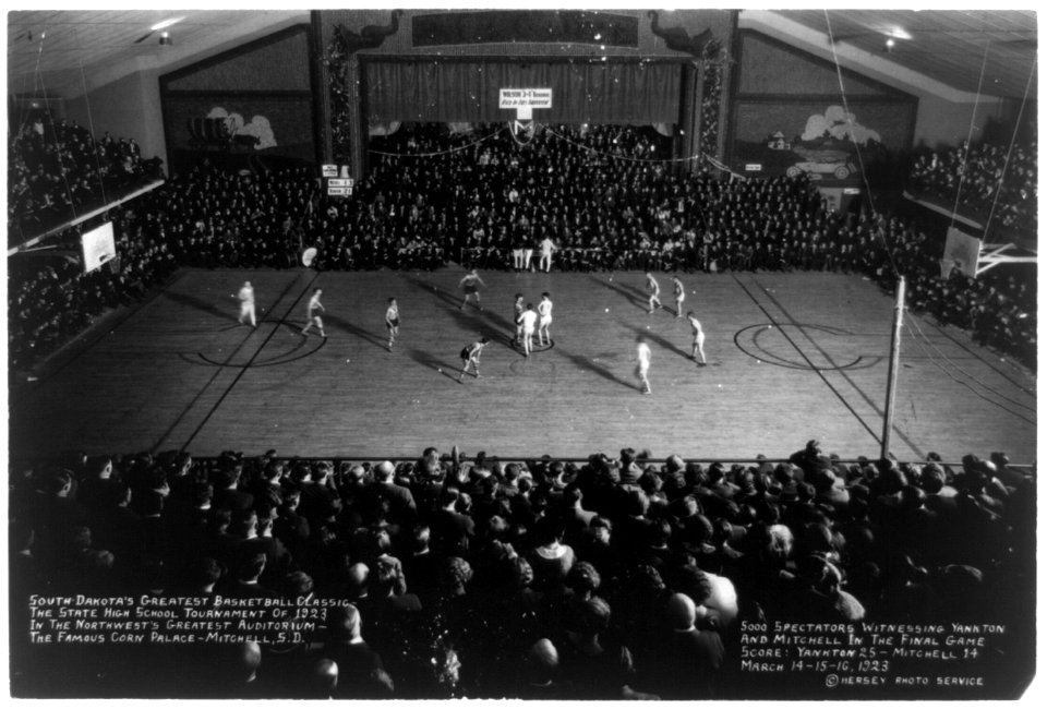 South Dakota's greatest basketball classic - the State High School Tournament of 1923, in the Northwest's greatest auditorium - the famous Corn Palace, Mitchell, S.D.-5000 spectators LCCN97505272