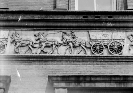 SOUTH FACADE, DETAIL, TERRA-COTTA FRIEZE CONESTOGA WAGON - Pension Building