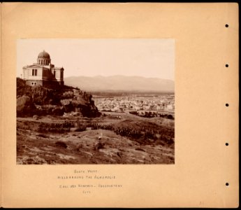 South west. Hills around the Acropolis. Coll des Nymphes - observatory. City