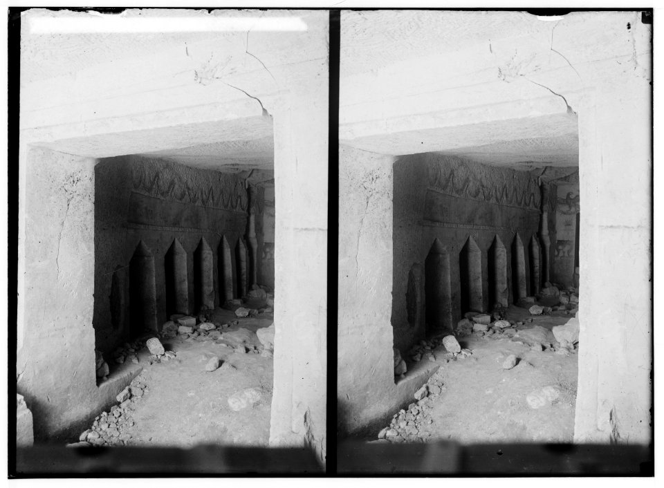 Southern Palestine. Loculi on left of main chamber of tomb (Beit Jibrin). LOC matpc.01401