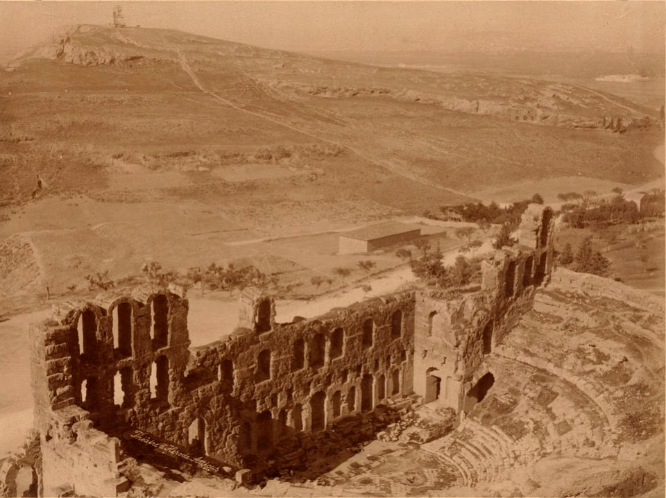 South. Hills around the Acropolis. Hill of Philopappos. Odeion of Herodes Atticus (cropped)
