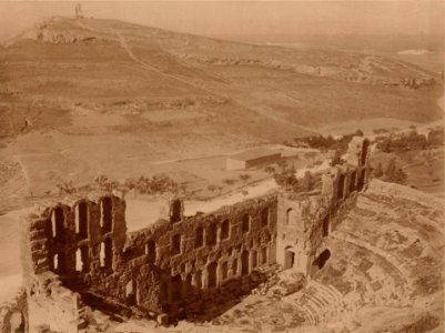 South. Hills around the Acropolis. Hill of Philopappos. Odeion of Herodes Atticus (cropped)