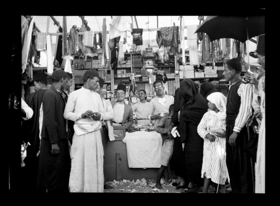 Southern Palestine. Nebi Rubin (The Prophet Reuben). A Nebi Rubin store. A typical dry goods stall LOC matpc.15518