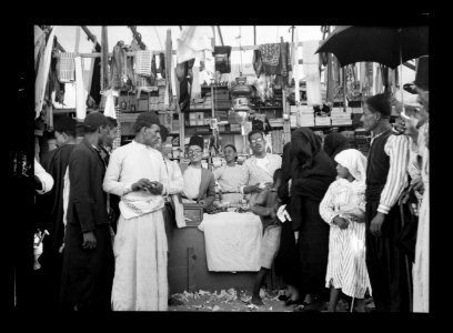 Southern Palestine. Nebi Rubin (The Prophet Reuben). A Nebi Rubin store. A typical dry goods stall LOC matpc.15518