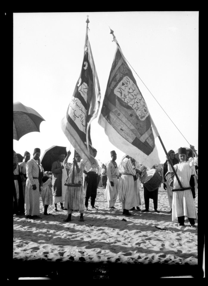 Southern Palestine. Nebi Rubin (The Prophet Reuben). Holy flags at Nebin Rubin. A daily procession LOC matpc.15515