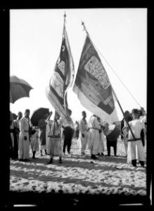 Southern Palestine. Nebi Rubin (The Prophet Reuben). Holy flags at Nebin Rubin. A daily procession LOC matpc.15515