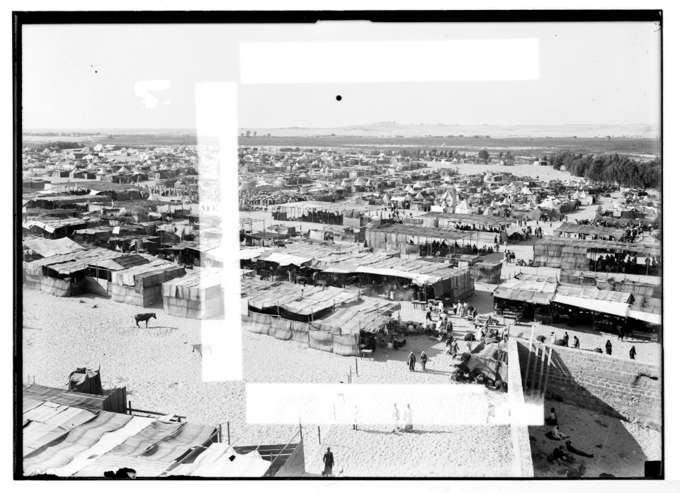 Southern Palestine. Nebi Rubin (the prophet Reuben). A Moslem (i.e., Muslim) yearly pilgrimage in honour of Patriarch Reuben. The Nebi Rubin pilgrim camp reminiscent of Israel's camp in the LOC matpc.02905