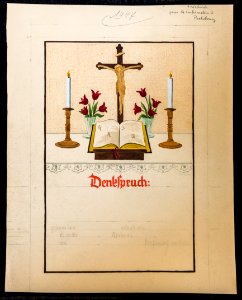Souvenir de confirmation peint Phalsbourg 1947