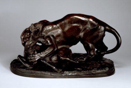Soyer et Ingé - Tiger Attacking a Stag - Walters 27450 - Profile
