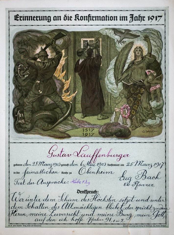 Souvenir de confirmation Obenheim 1917 01