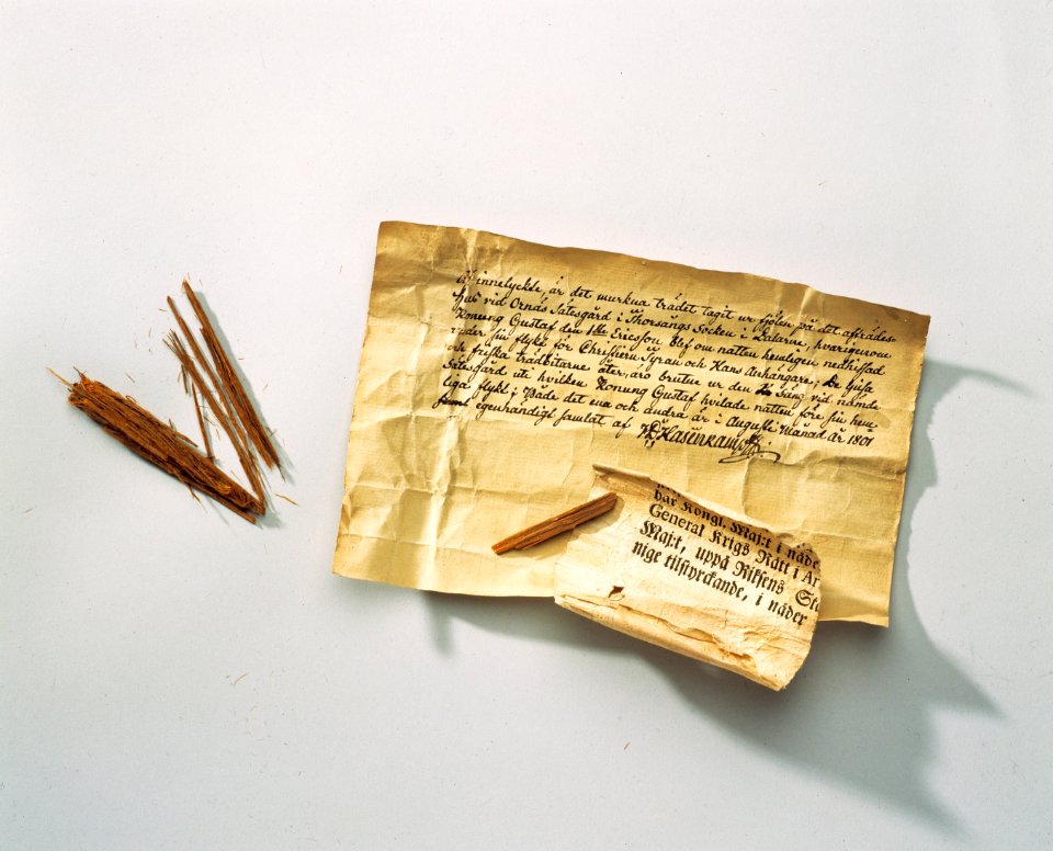 Souvenir, konvolut med träflisor - Livrustkammaren - 22428