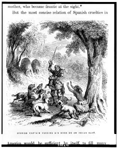 Spanish captain feeding his dogs on an Indian babe LCCN91789753
