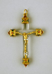 Spanish - Crucifix with Strawberries and Pansies - Walters 44511 photo