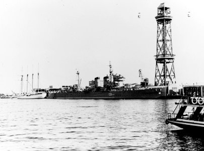 Spanish heavy cruiser Canarias at Barcelona c1970