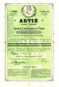 Spar und Leihkasse in Thun 1912