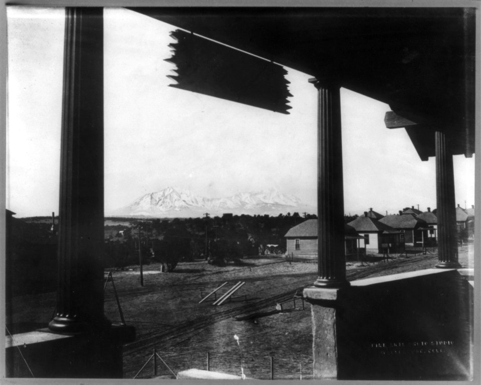 Spanish Peaks from Y.M.C.A. Club House, Cameron, Colorado LCCN2003669669