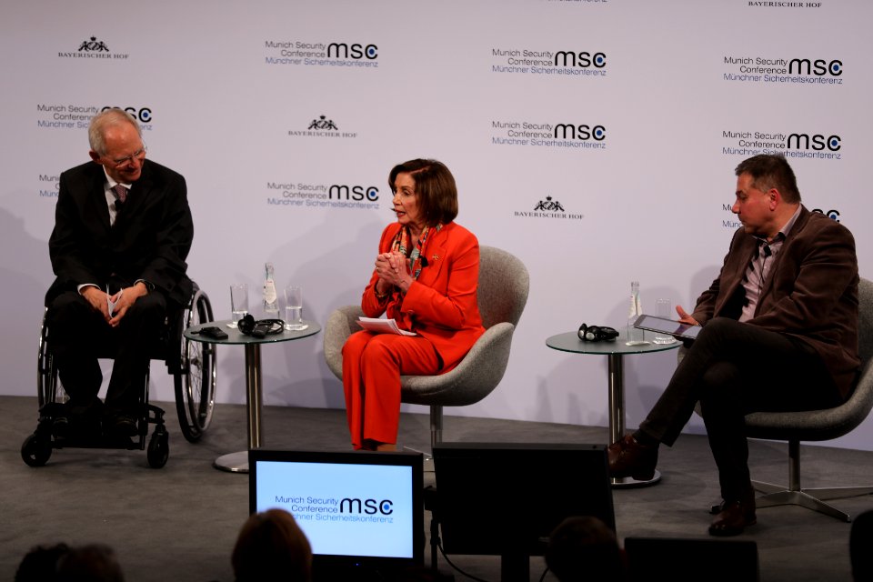 Speaker of the United States House of Representatives Nancy Pelosi takes part in the panel on Defending the West (49557196807)