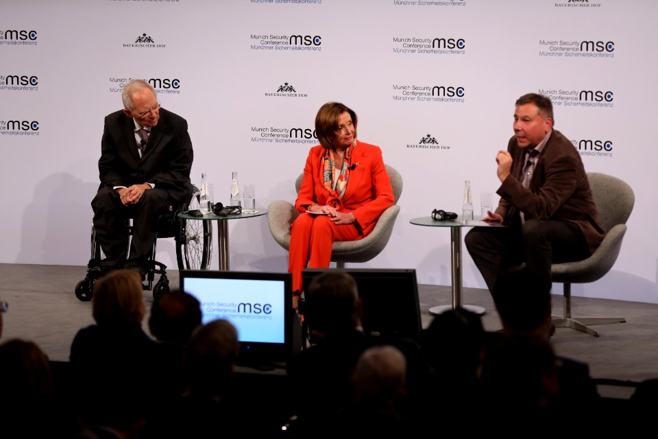 Speaker of the United States House of Representatives Nancy Pelosi takes part in the panel on Defending the West (49556961981)