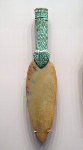 Spearhead, China, Shang dynasty, 12th-11th century BC, nephrite blade, bronze socket inlaid with turquoise - Arthur M. Sackler Museum, Harvard University - DSC00814 photo