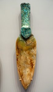 Spearhead, China, Shang dynasty, 12th-11th century BC, nephrite blade, bronze socket inlaid with turquoise - Arthur M. Sackler Museum, Harvard University - DSC00817 photo