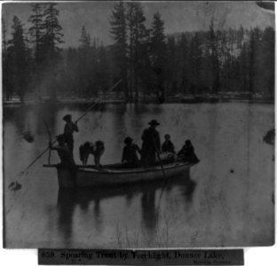 Spearing trout by torchlight, Donner Lake, Nevada County LCCN2002720106 photo