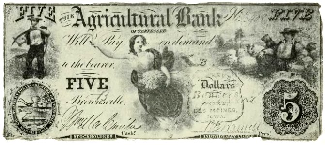 Specimen of Wildcat Currency - History of Iowa