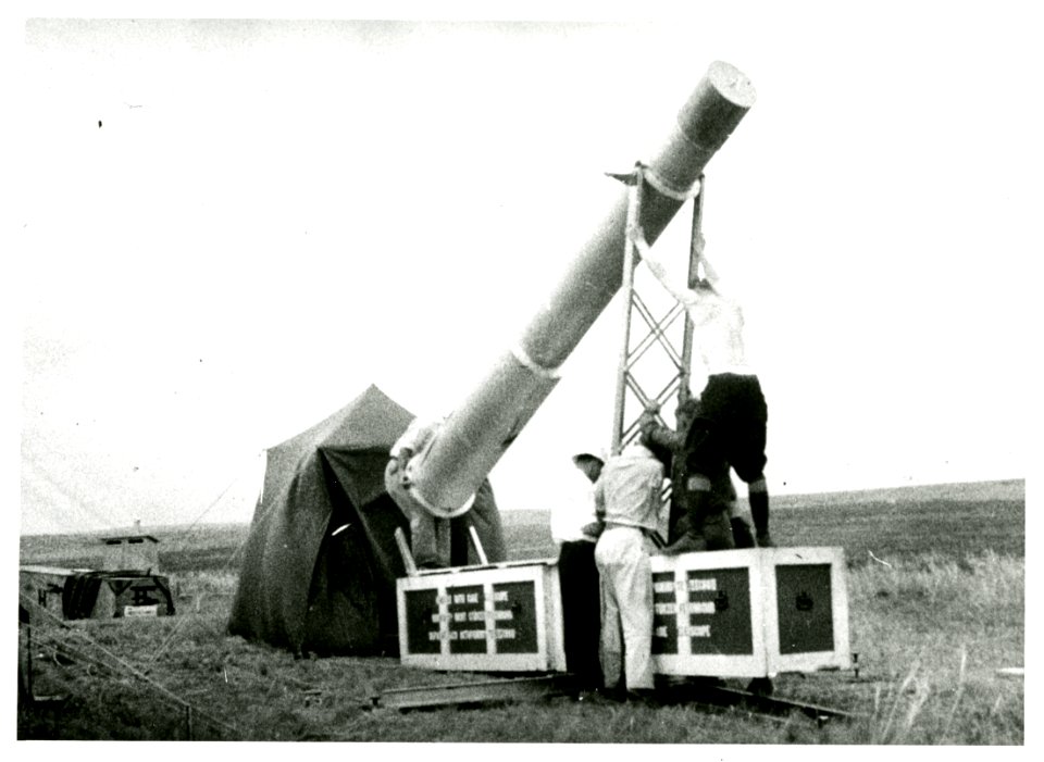 Special camera designed by I. C. Gardner for photographing the solar eclipse in Siberia, Russia, 1936