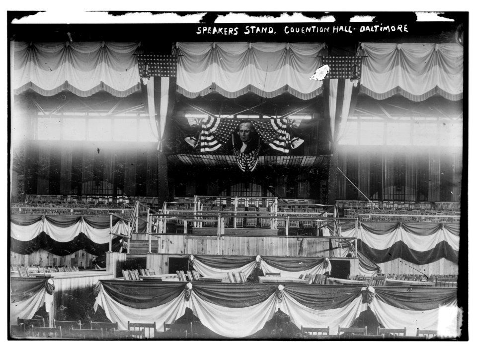 Speaker's stand, Convention Hall, Baltimore LCCN2014690524