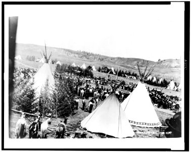 Spectators watching Nespelim Indian ceremonial dance on Colville Indian Reservation LCCN93513151
