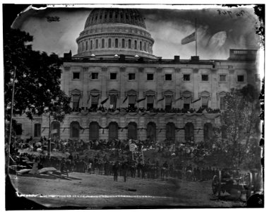 Spectators at side of capitol