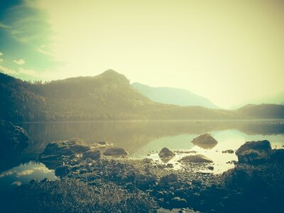 Landscape water reflection photo