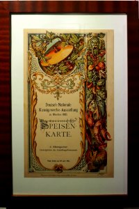 Speisekarte Kunstgewerbeausstellung Muenchen 1888