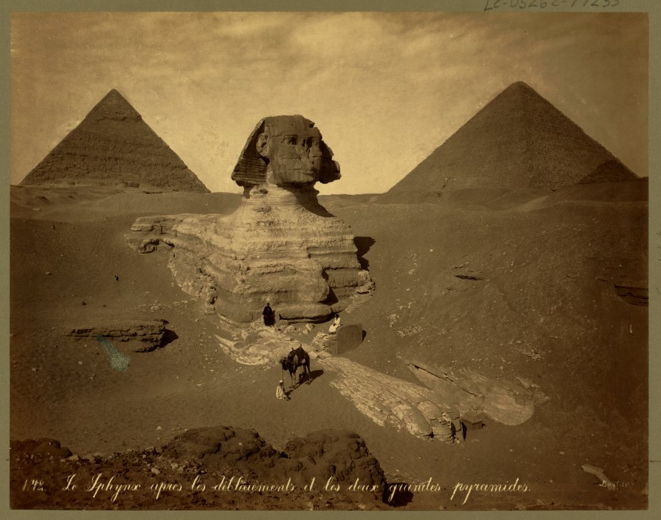 Sphinx partially excavated